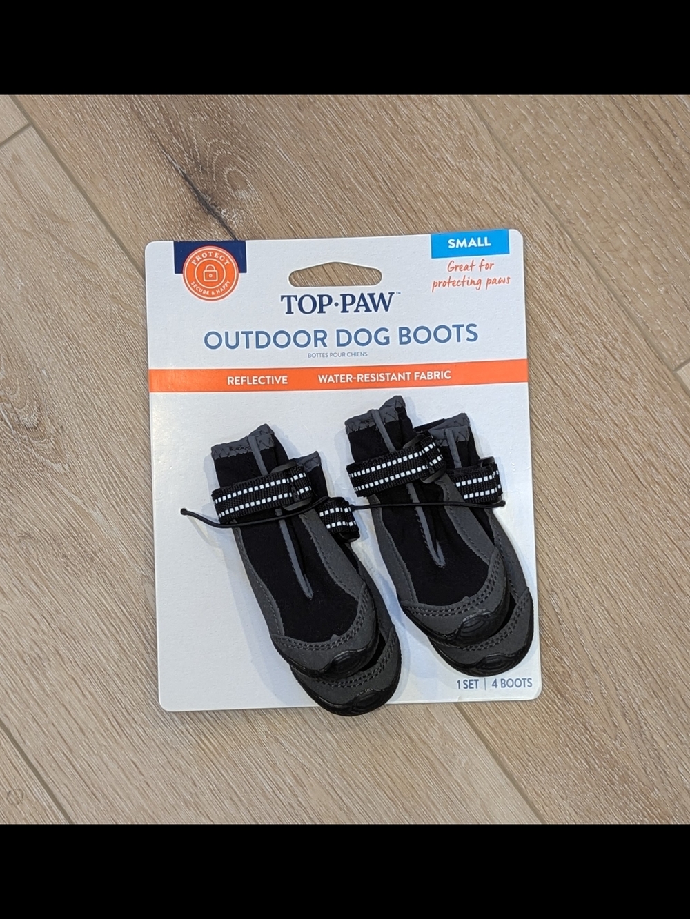 Top Paw Kids Black and Gray Outdoor Dog Boots - Small